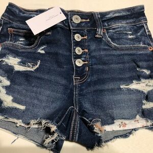 NWT American Eagle Outfitters Dark Blue Distressed Jean Shorts